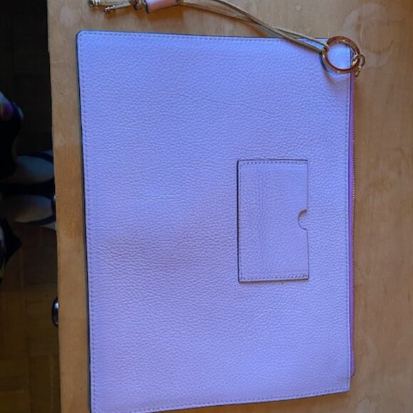 Thin OAD leather clutch with attached designer choker to use as wrist holder - Picture 2 of 4